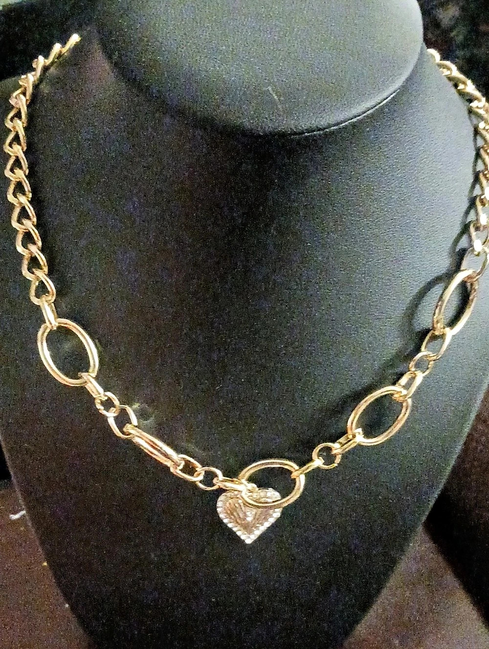 Gold-Tone Heart Pendant Necklace